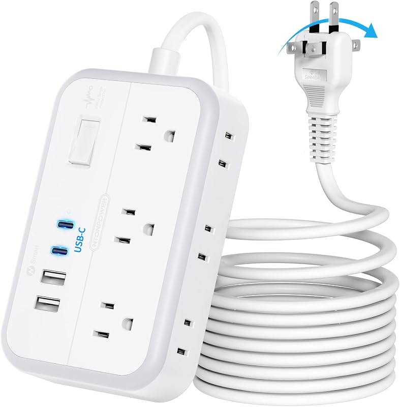 Cable extensión 15ft adaptador 2 a 3 clavijas USB C