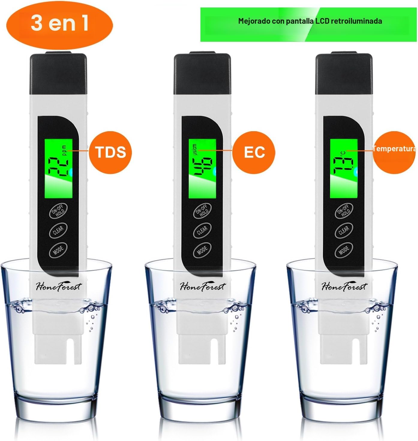 Medidor TDS digital para agua potable RO/DI acuarios