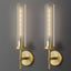 2 Apliques Pared Dorado Moderno Tubo Vidrio 19.48"