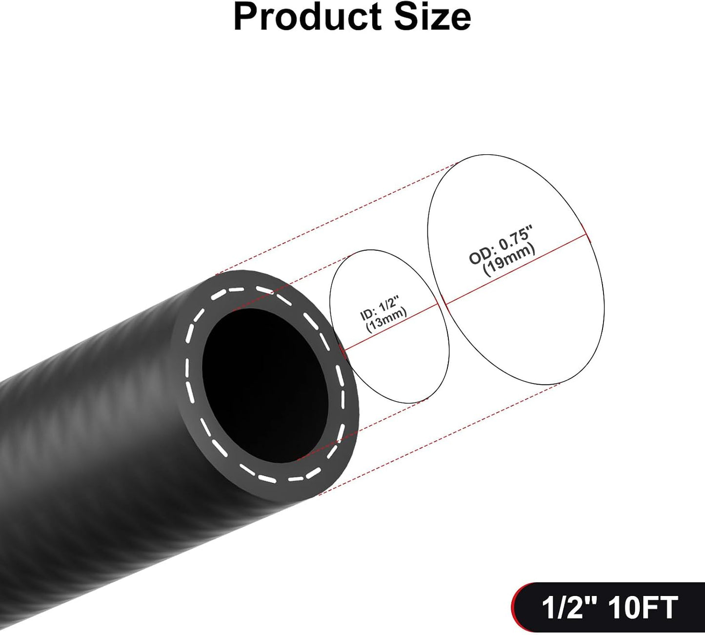 Manguera combustible NBR SAE 30R9 10ft 300PSI color negro