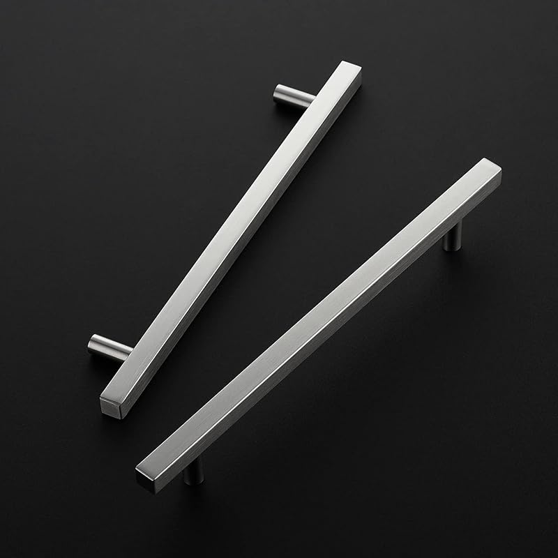 Manijas cuadradas níquel cepillado para gabinete 7.5" set 30