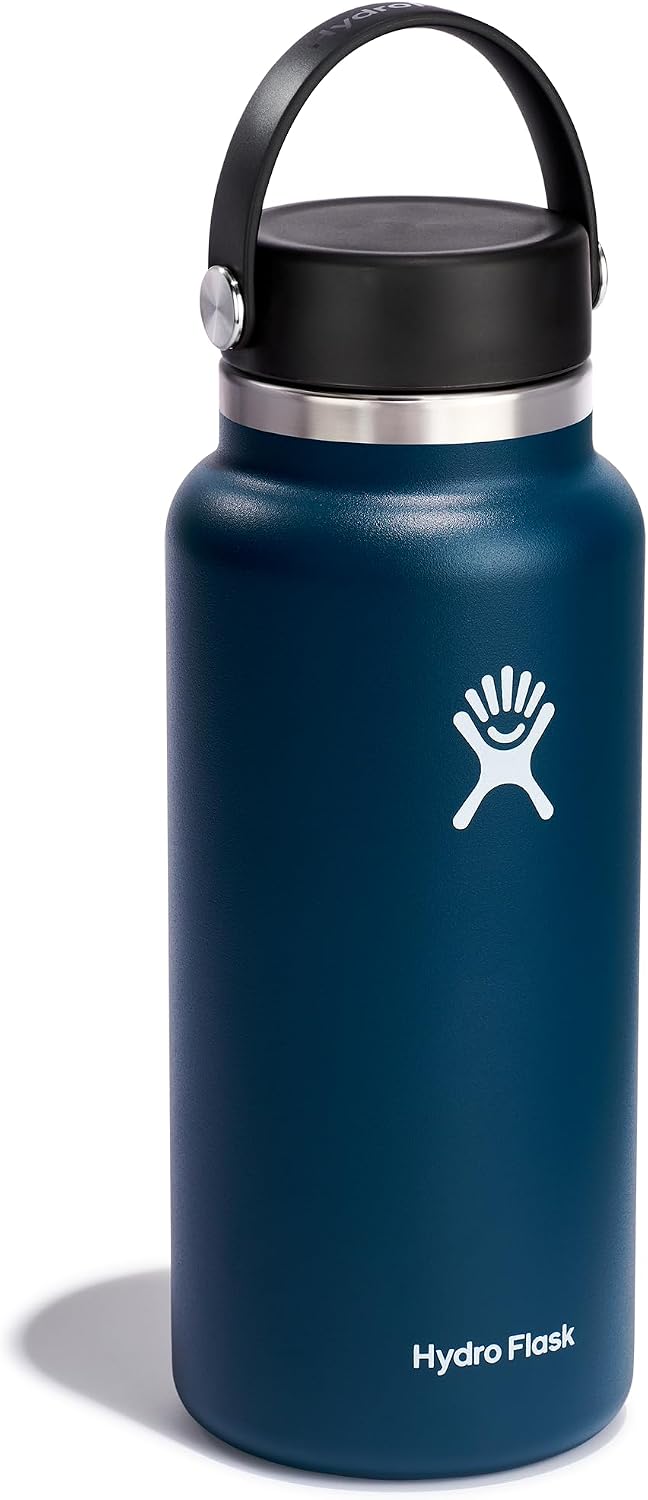 Botella agua acero inox aislada tapa flexible 946ml azul