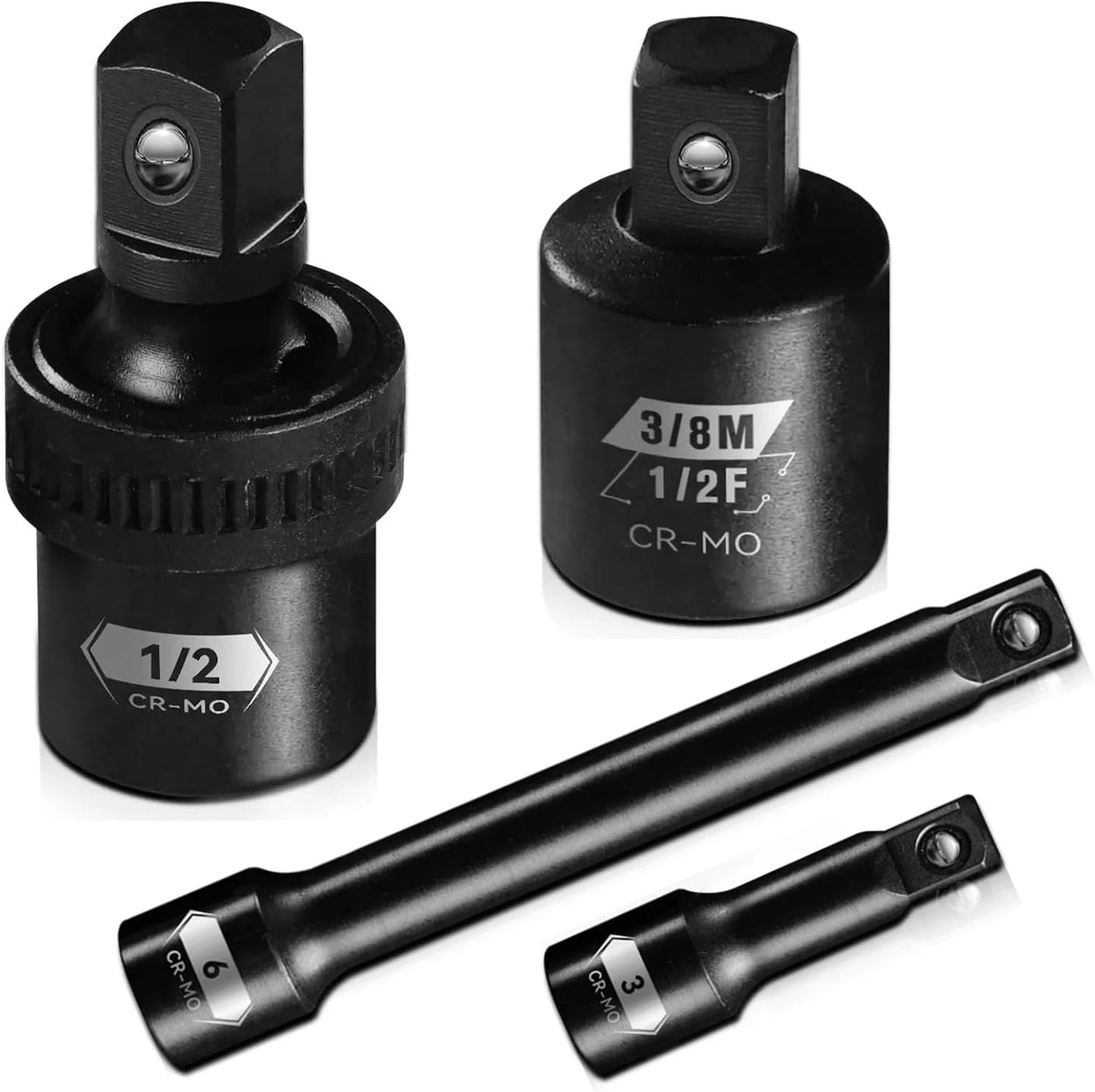 Set 4 barras impacto 1/2" adaptador F x 3/8