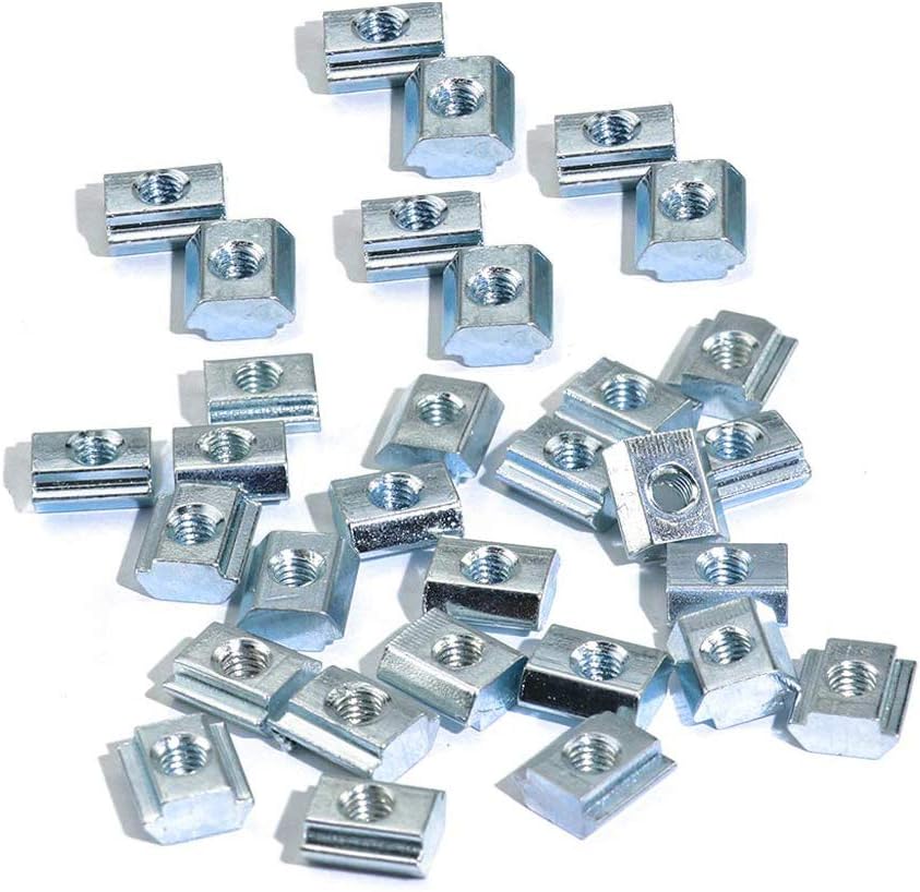 100 Uds Tuercas T M5 para Perfiles Aluminio 0.236pulg