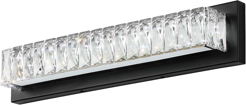 Aplique pared lámpara tocad. cristal negro LED 6000K