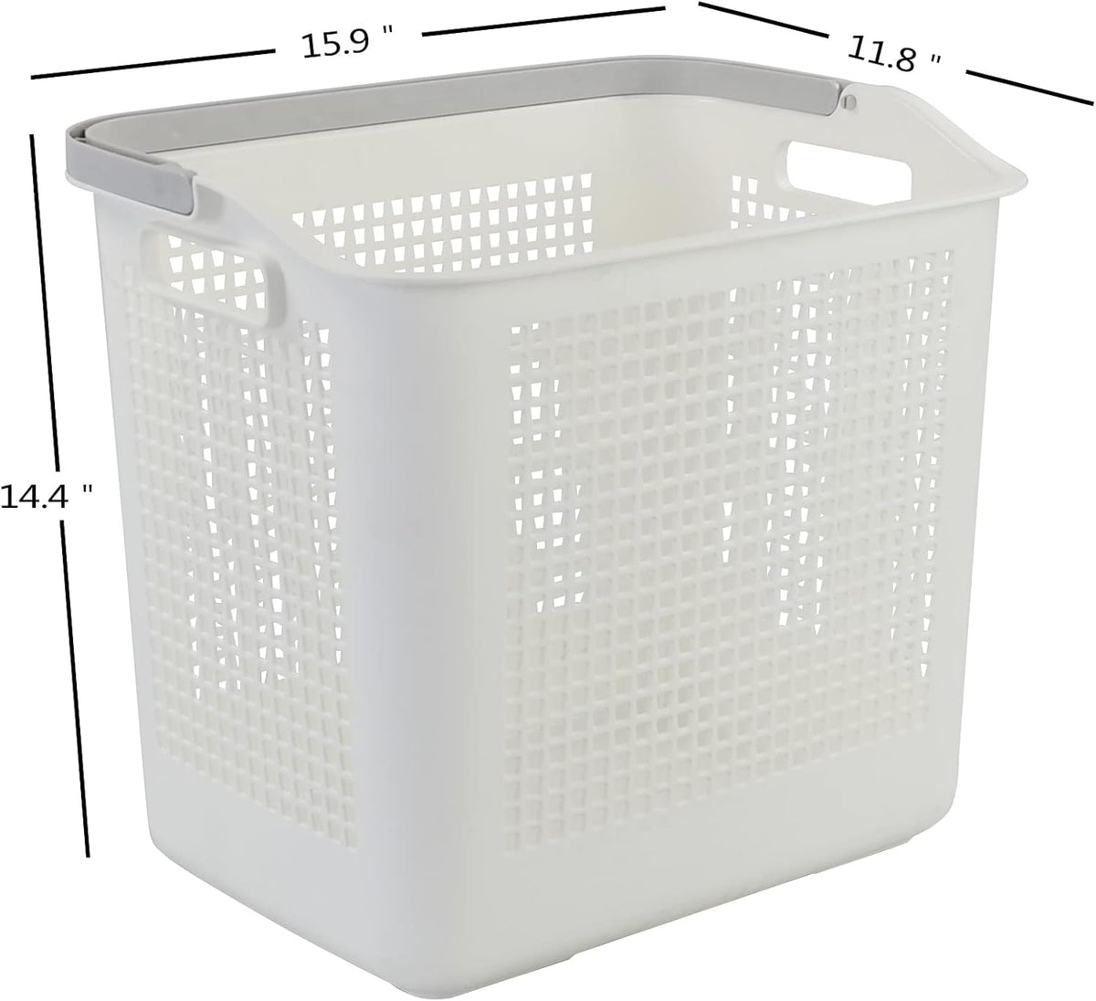 Cestas plástico lavandería 35L con asa pack 4 color blanco