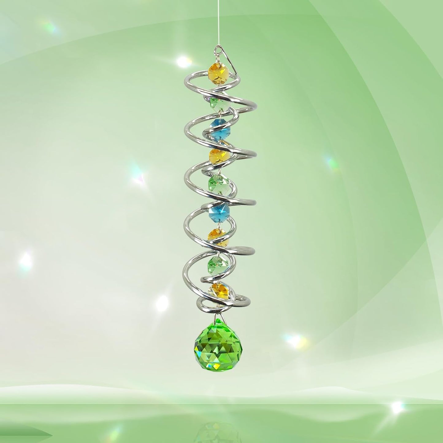 Bola Giratoria Viento Espiral Captura Sol Arco Iris Cristal