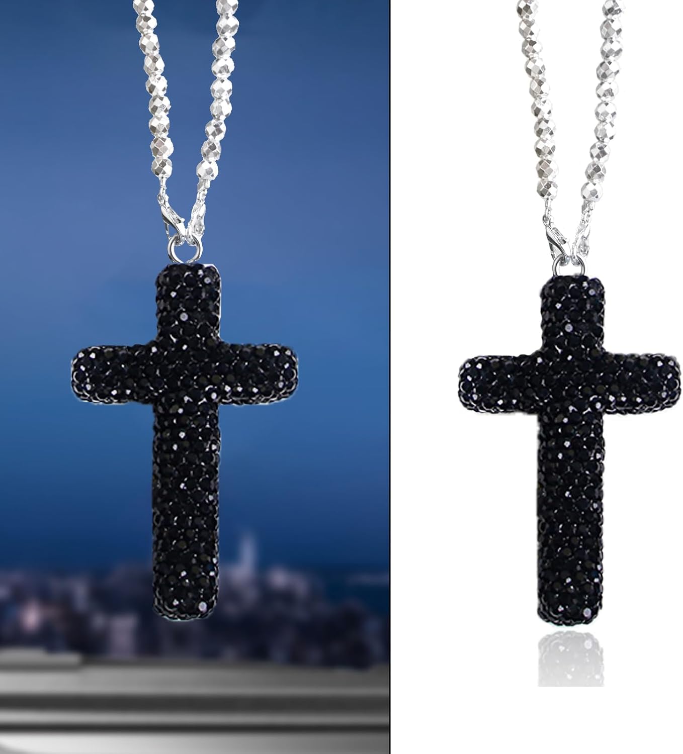 Cruz para espejo coche accesorios cristianos brillante