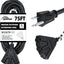 Cable extensión 3 salidas 75ft 16/3 SJTW negro certificado