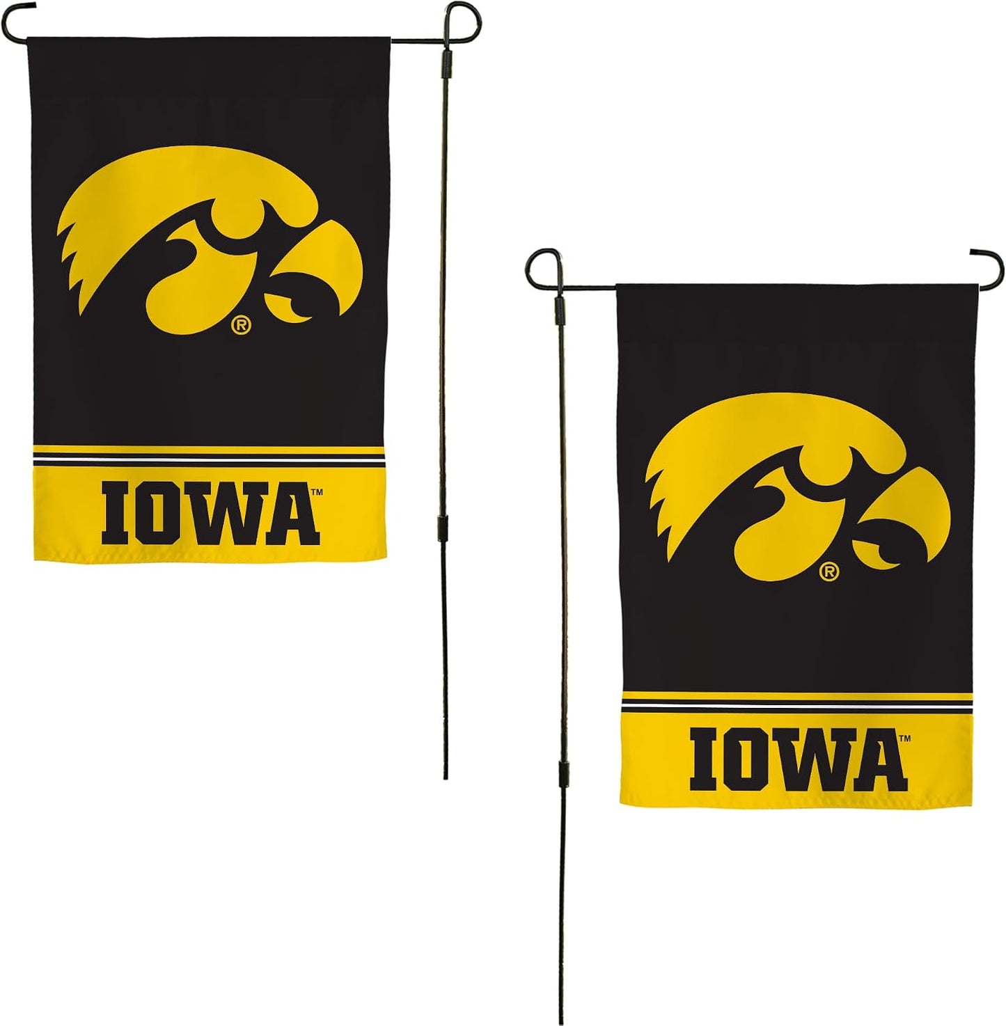 Bandera jardín UI Hawkeyes 19x12pulg exterior