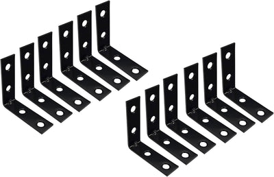 Soporte esquina acero negro 2x2x5/8 1.8mm paquete 12