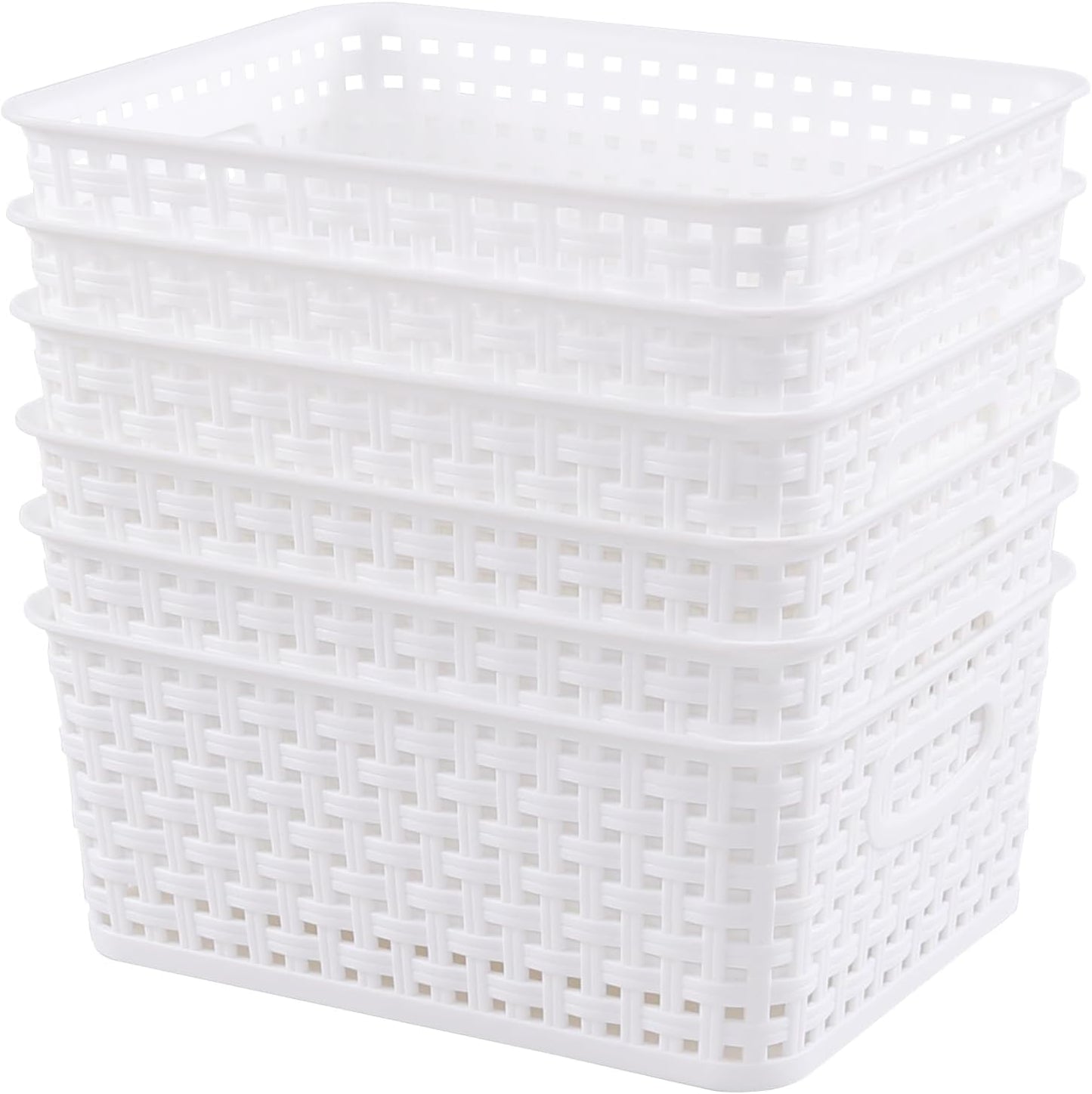 Cestas tejidas plástico organiz. 10x7.5" set 6