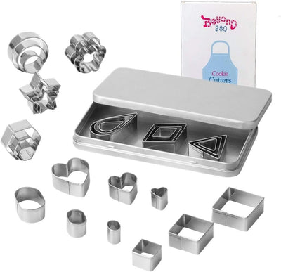 Mini cortadores acero inox formas geométricas 30 pzas