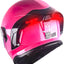 Casco modular cara completa visera doble luz LED-X90 rosa