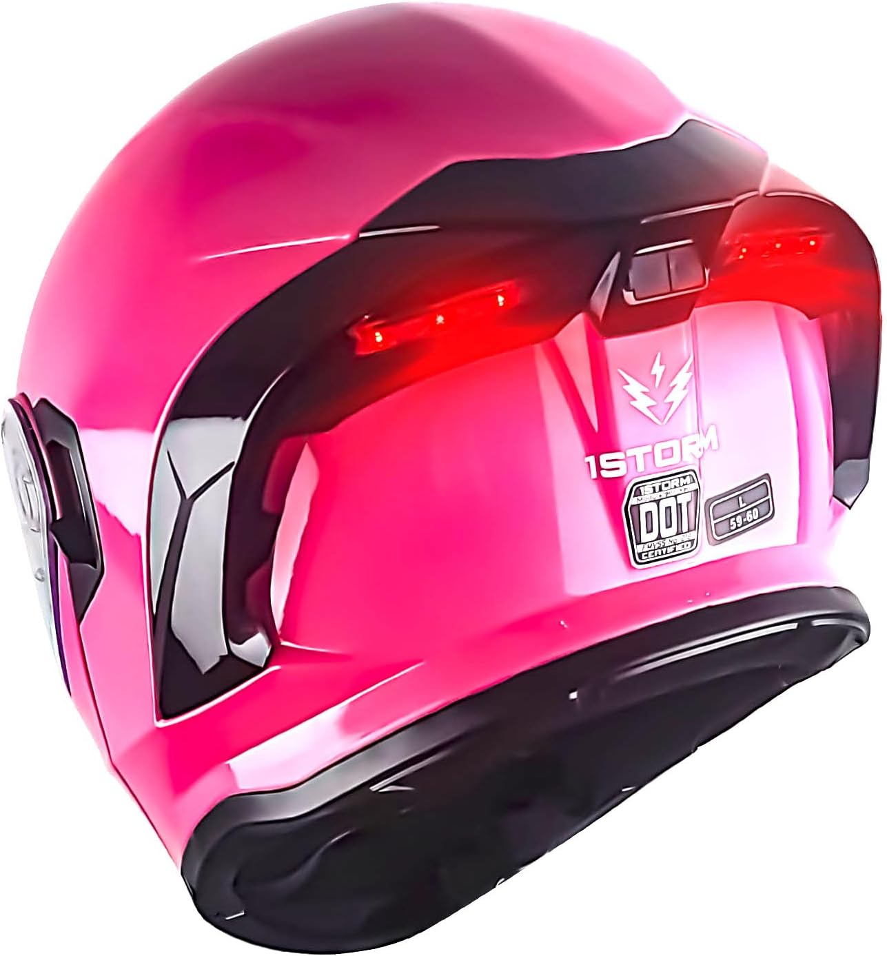Casco modular cara completa visera doble luz LED-X90 rosa