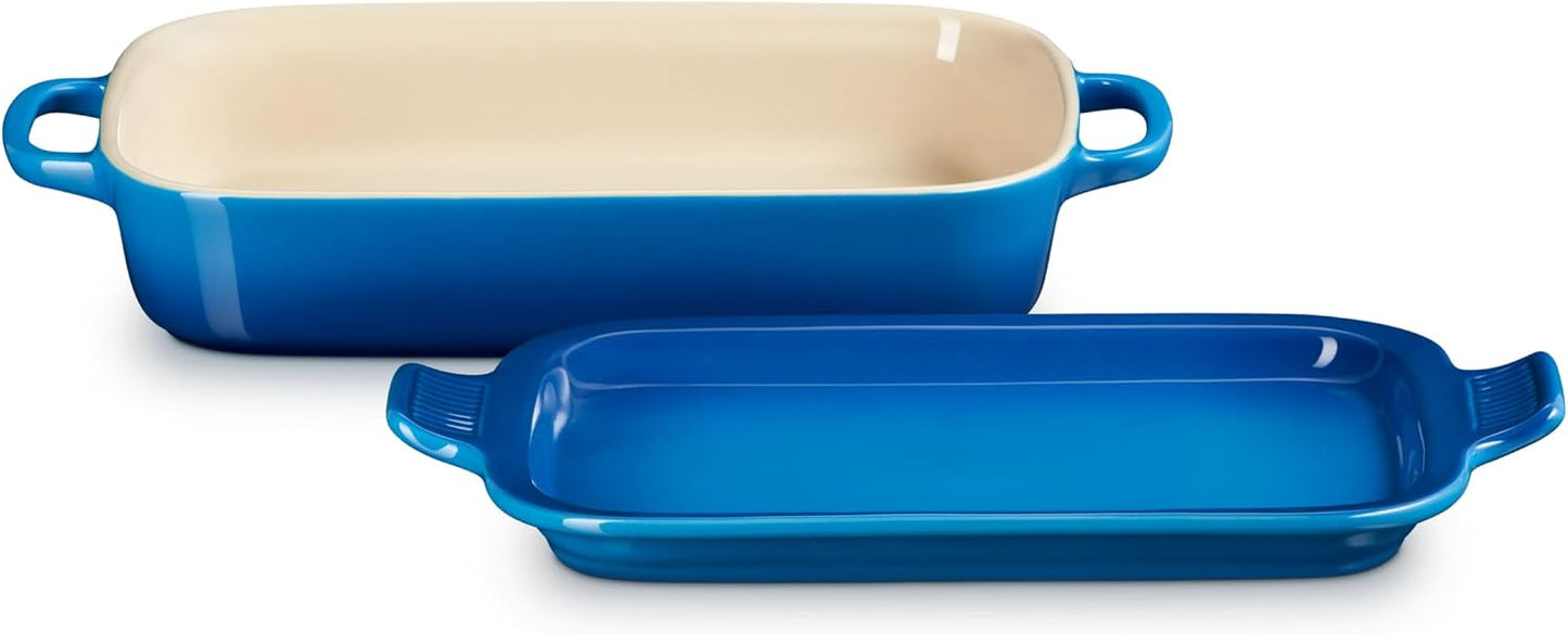 Fuente rectangular gres con tapa 3qt Marseille
