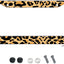 Marco matrícula acero inox leopardo marrón decorativo