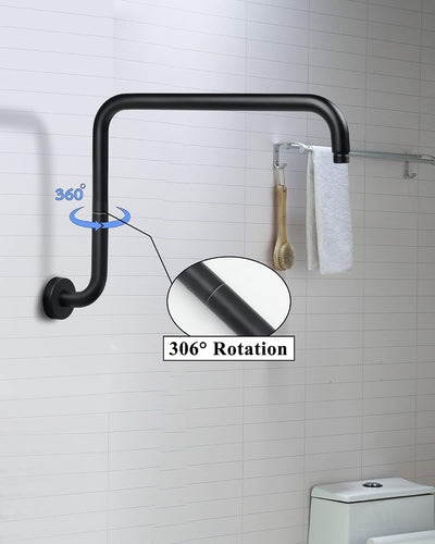 Brazo ducha forma S negro mate extensión PU9H01