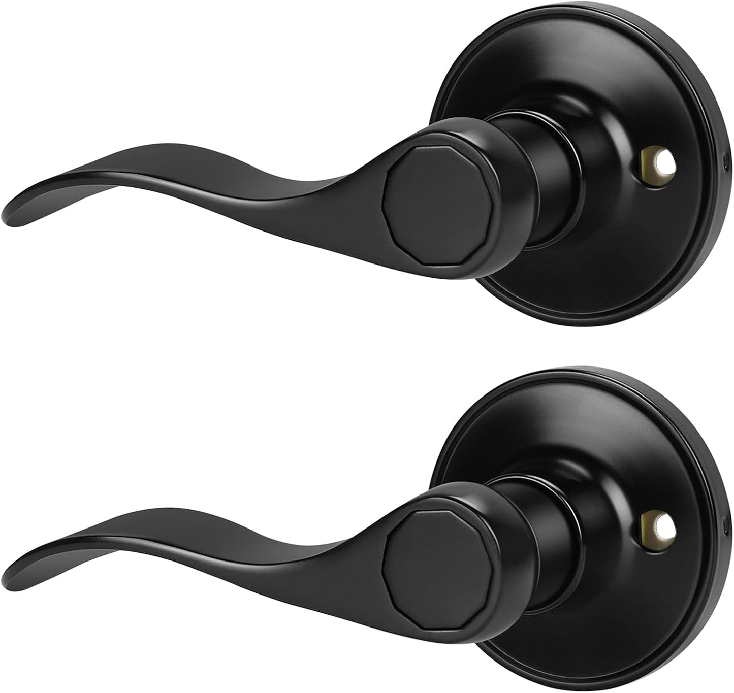 Manijas puerta zurdos negro mate pack 2 estilo ondulado