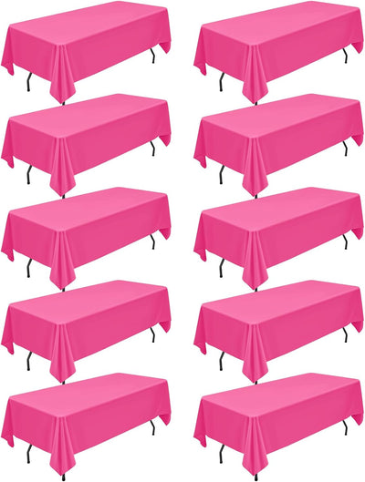 10 Manteles Poliéster Rosa 60x126pulg para Mesa 8ft
