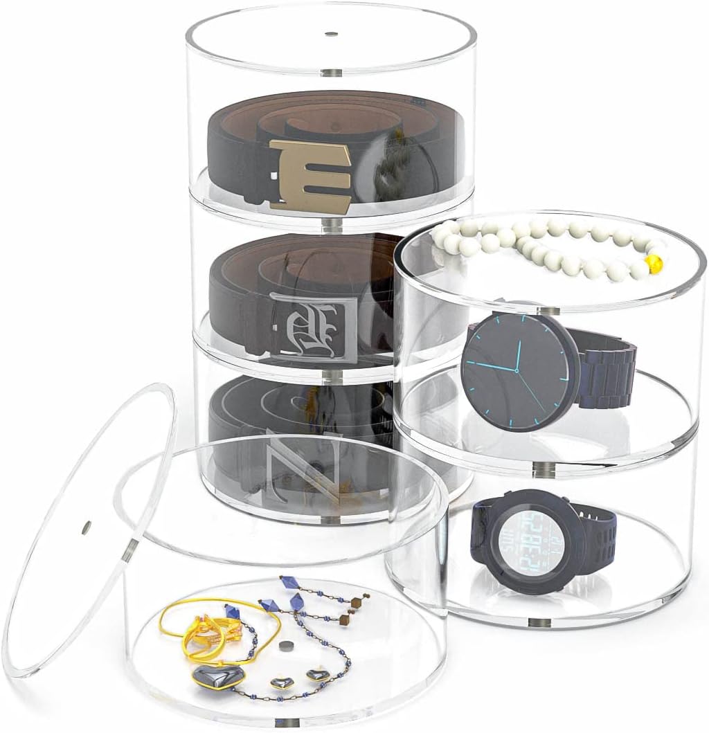 Organiz. cinturones acrílico 8 capas para accesorios