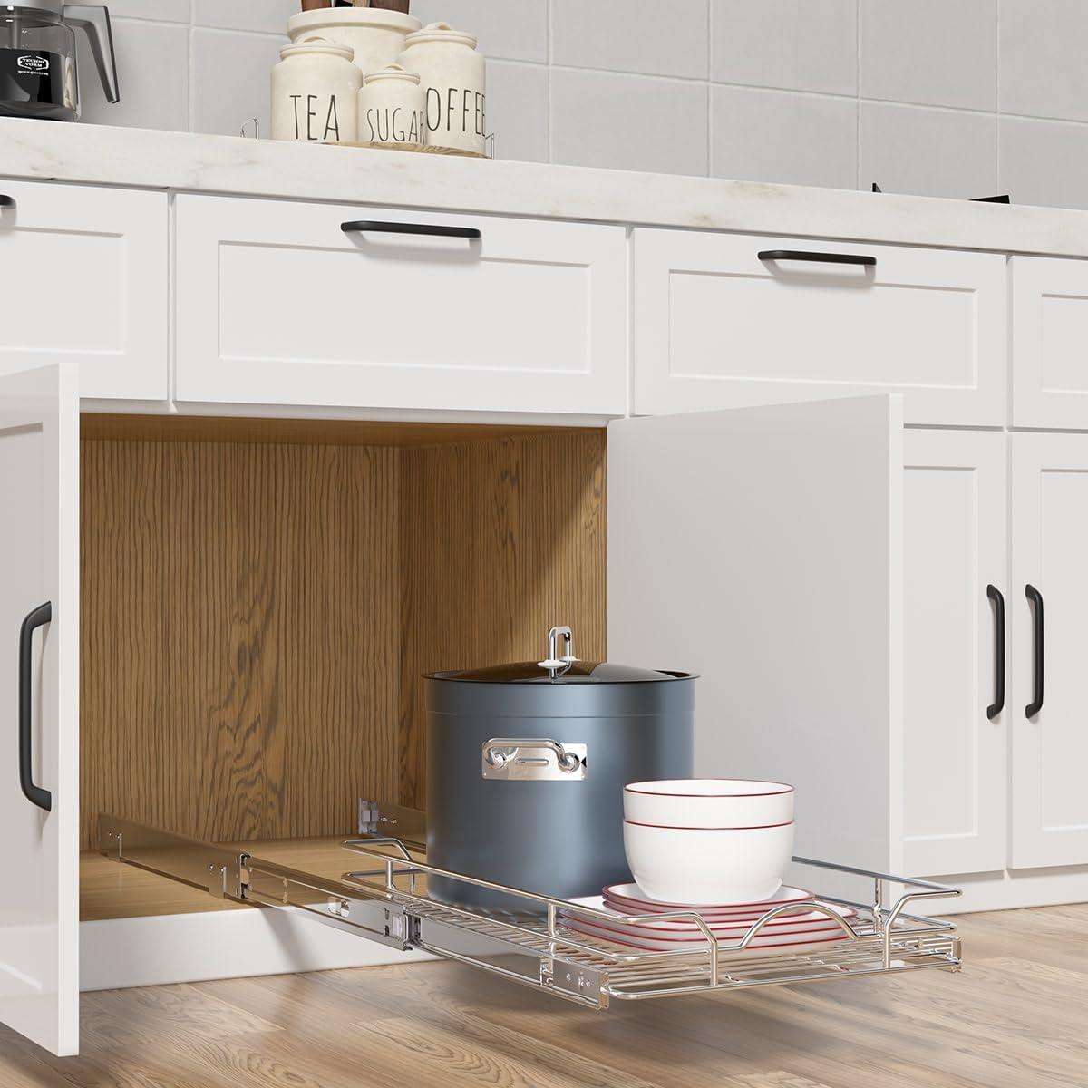 2 Organiz. Armario 21" x21" Estantes Deslizantes