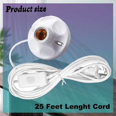 Enchufe bombilla E26/E27 25pulg plástico blanco interruptor 150W