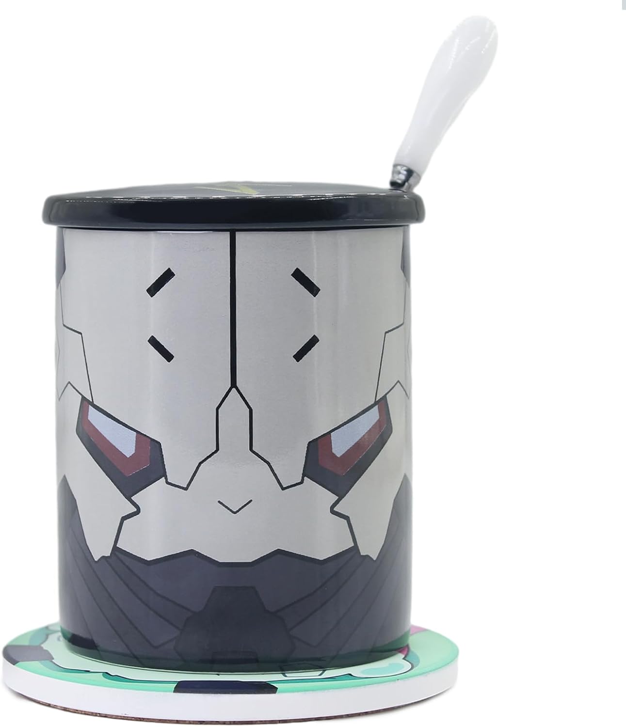 Set tazas anime Adam Smasher y posavasos Rebecca negras