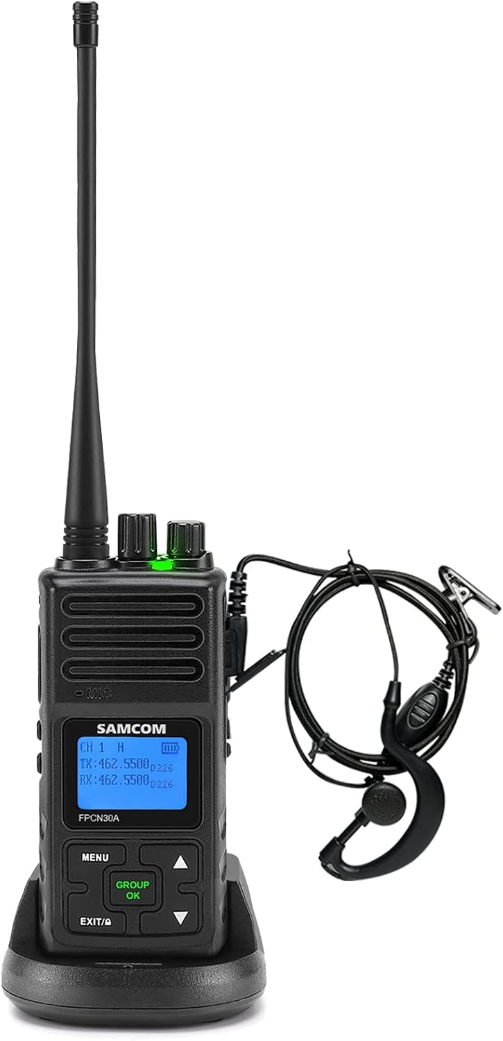 Walkie Talkies UHF recargables con auriculares