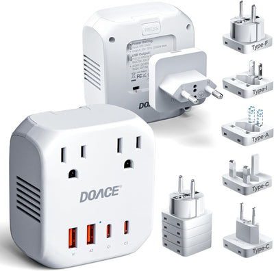 Convertidor voltaje 220V a 110V viaje Europa con 2 enchufes PD