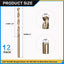 Broca M2 acero inox 3/32pulg 135° dorado pack 12