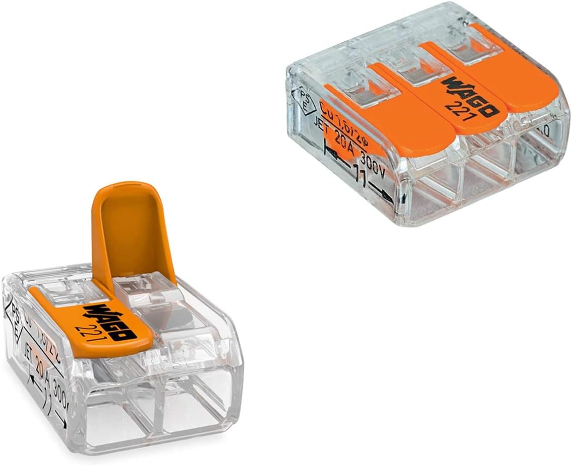 Conectores Wago Serie 221 pack 150 tuercas palanca