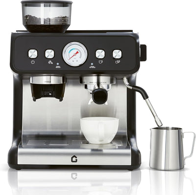 Máquina de café de acero inoxidable con molinillo integrado 20 bares