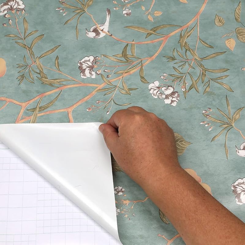 Papel tapiz vintage autoadhesivo diseño pájaros botánicos