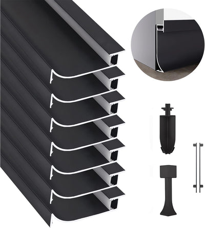 7 Pack Rodapié Led Aluminio 3.3ft Cubierta Lechosa
