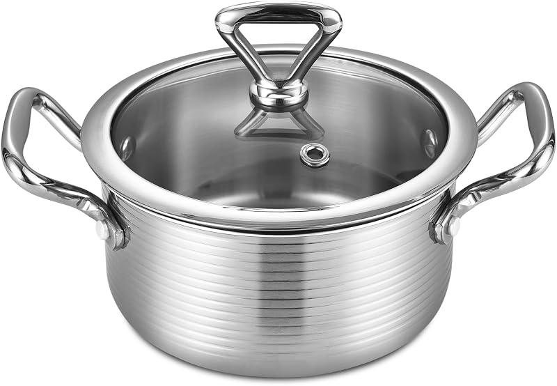 Olla acero inox tri-capa 1.5qt con tapa apta horno