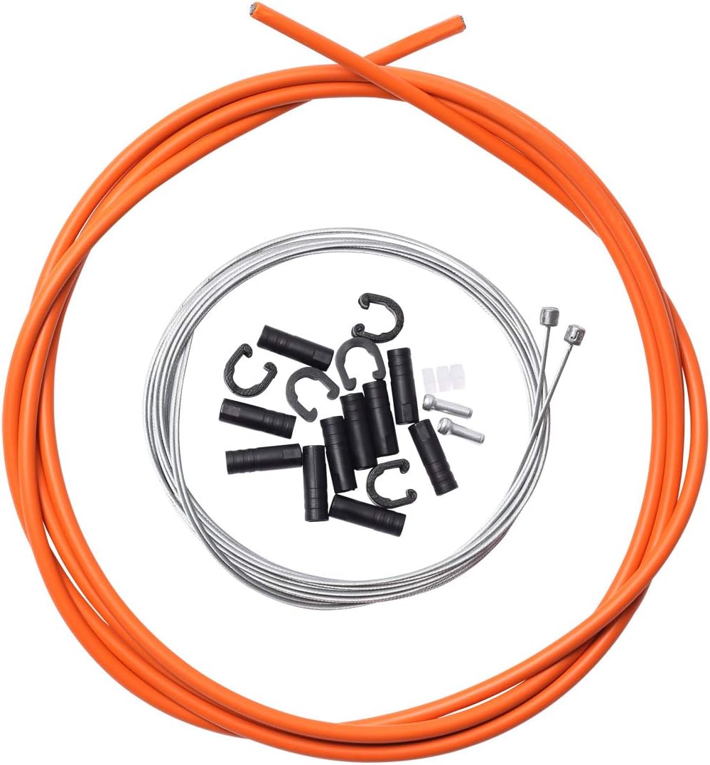 Conjunto cambio bicicleta cable naranja