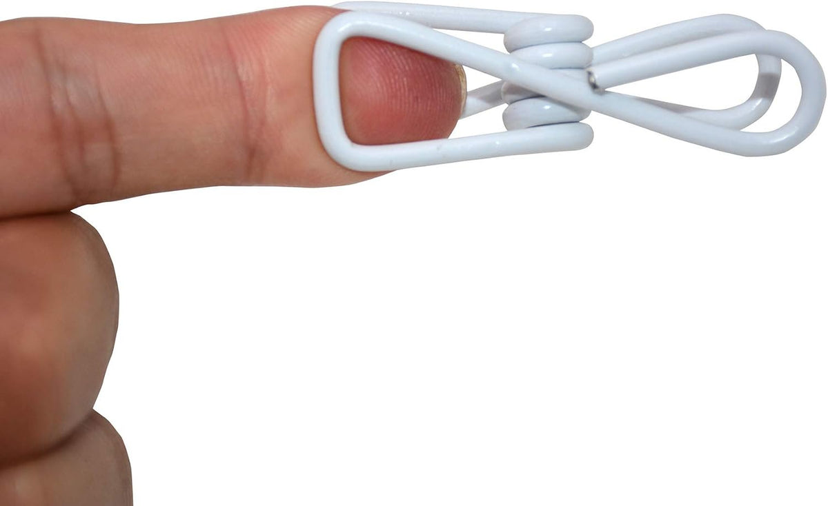 30 Clips Blancos 2pulg PVC para Ropa y Bolsas