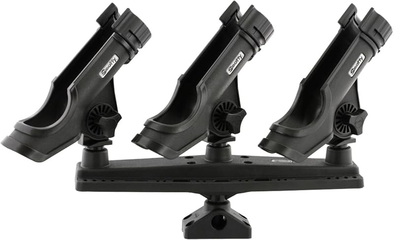 Soporte triple caña negro multifuncional peces pequeños