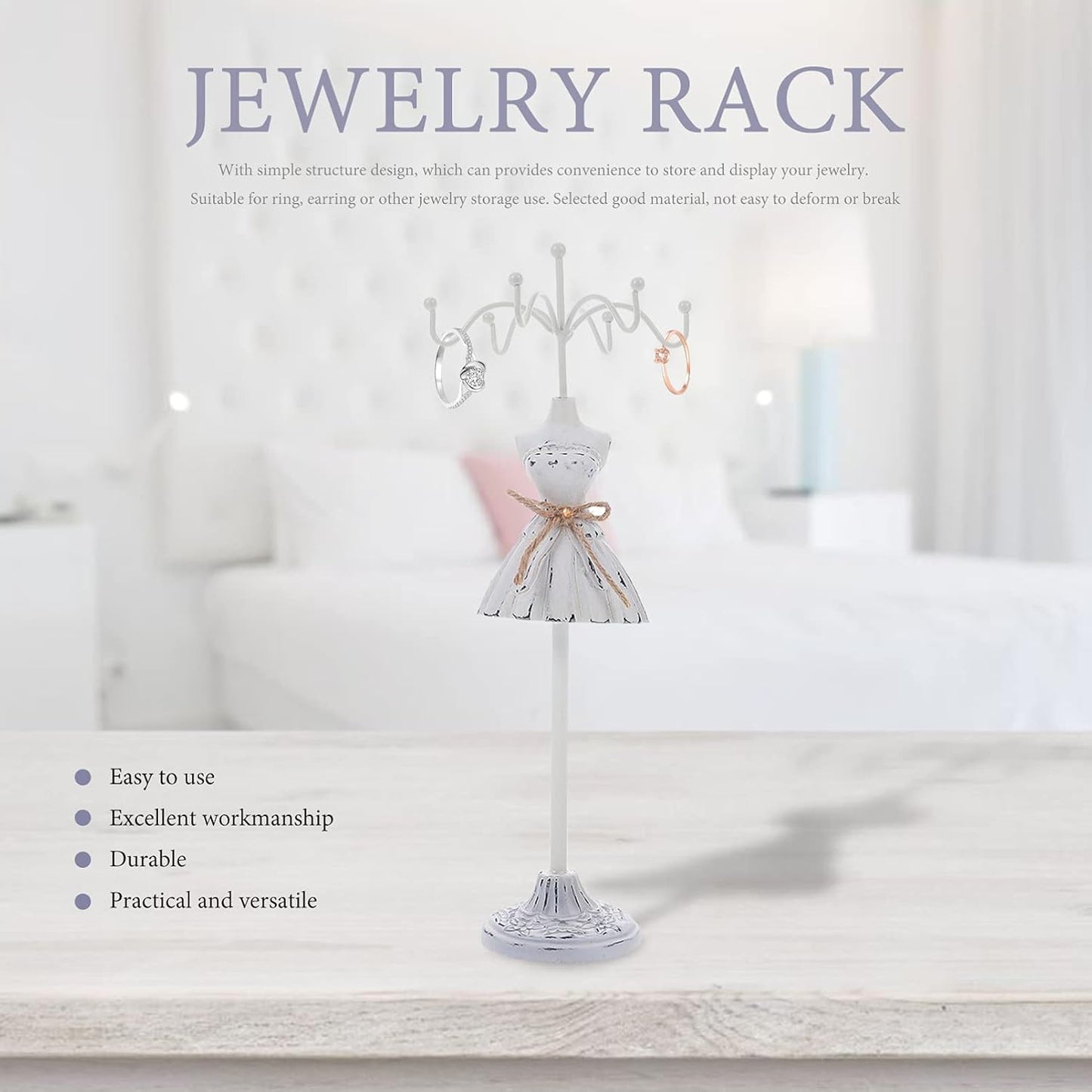 Soporte joyas humano 10.23x2.55pulg organiz. escritorio