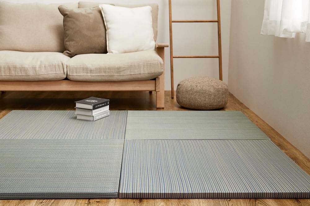 6 Alfombrillas Tatami Portátiles Ligeras 32.3x32.3pulg Azul