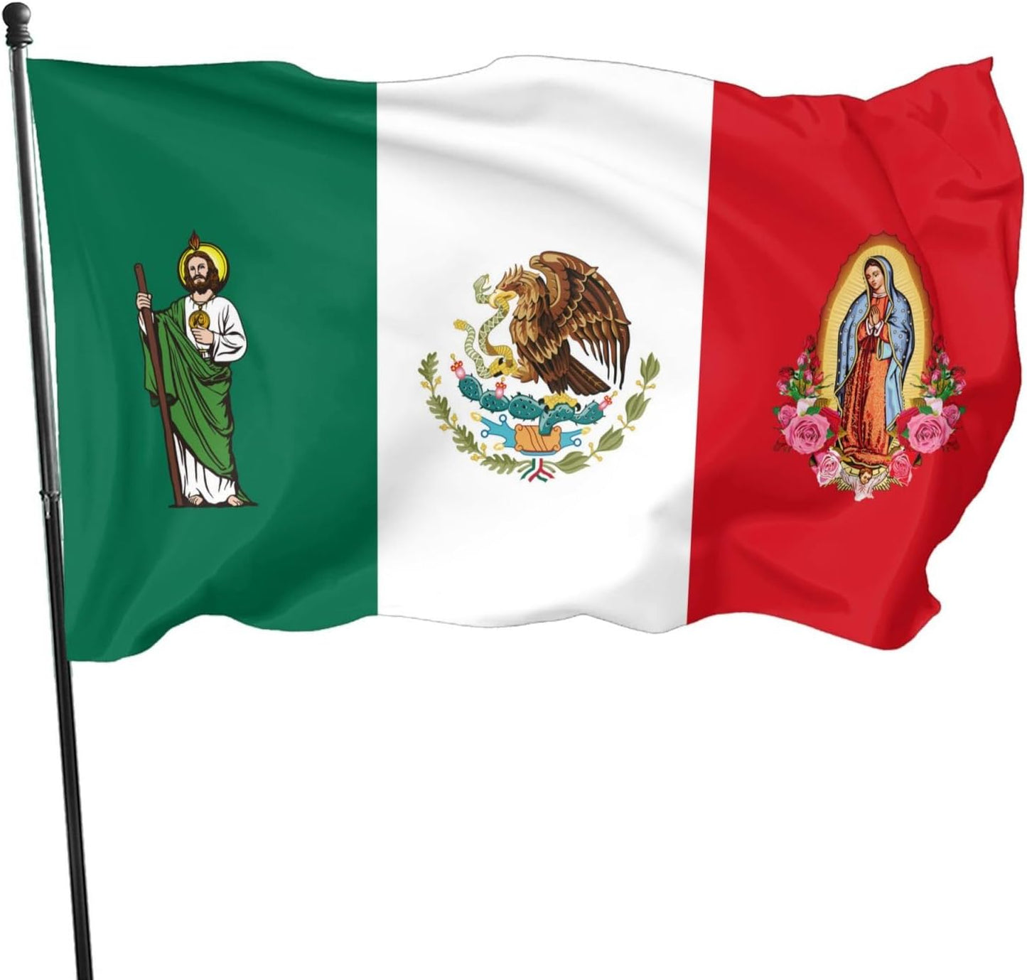 Bandera México 3x5ft una cara decoración pared