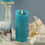 Vela LED turquesa sin perfume 3x6pulg control remoto