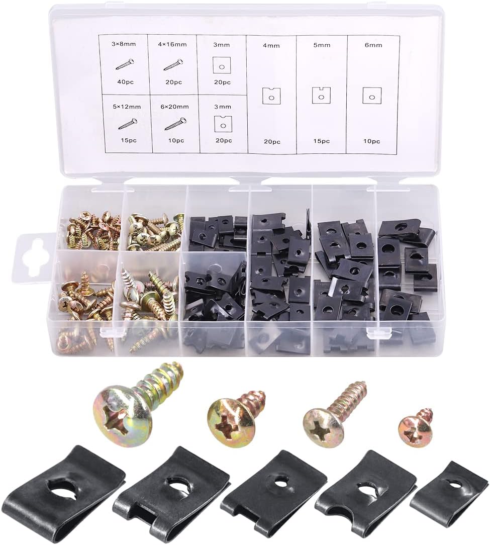 Kit 170 Pzas Clips Panel Auto SAE Negro