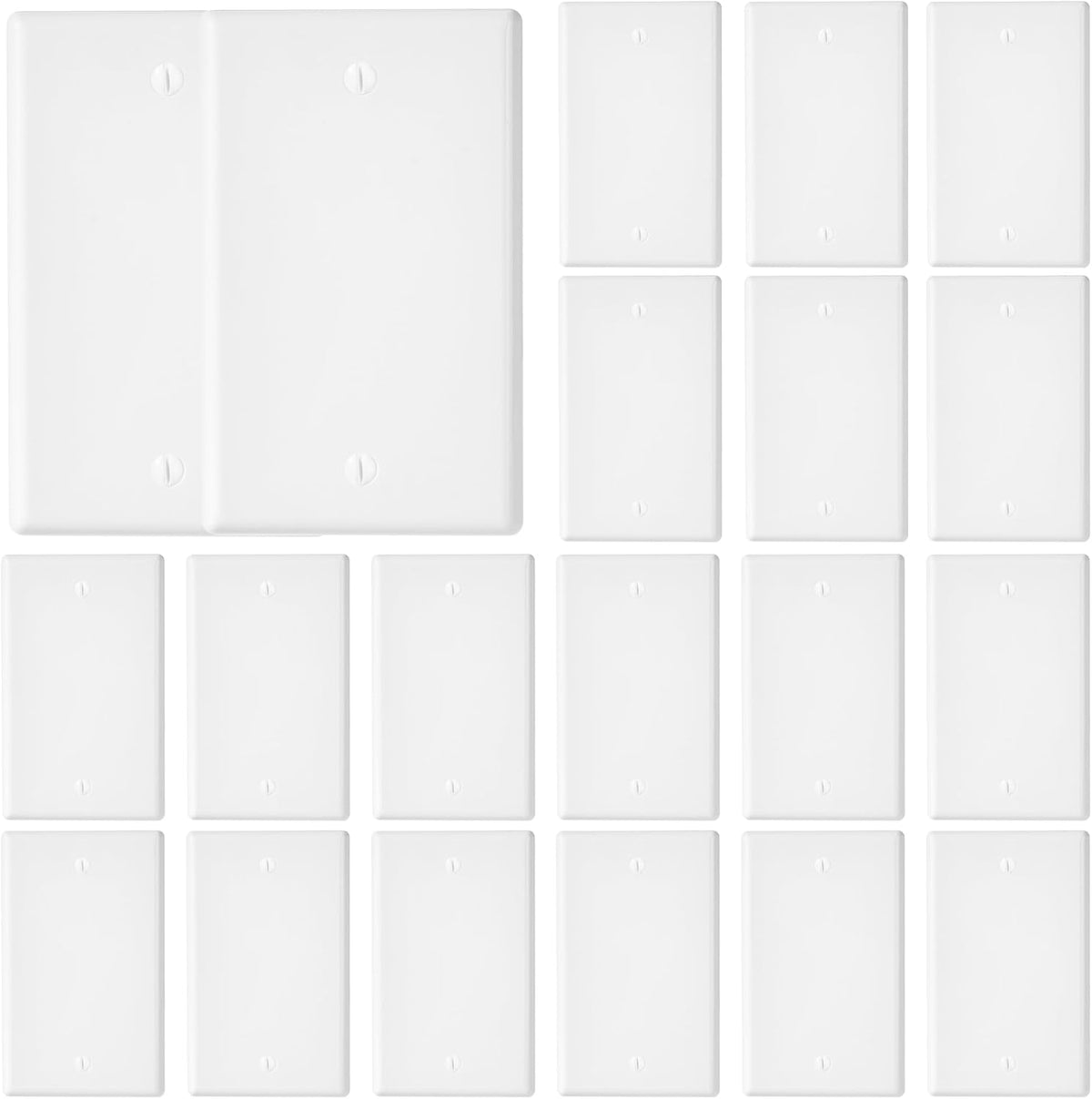 20 Cubiertas Placa Pared Blancas Salida Interruptor Termoplástico