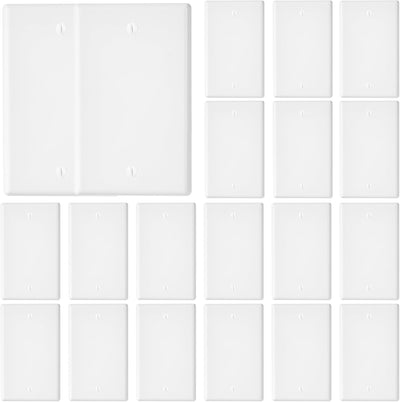 20 Cubiertas Placa Pared Blancas Salida Interruptor Termoplástico