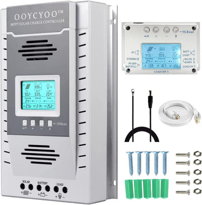 Controlador carga MPPT 100A 12v/24v pantalla LCD batería plomo-ácido