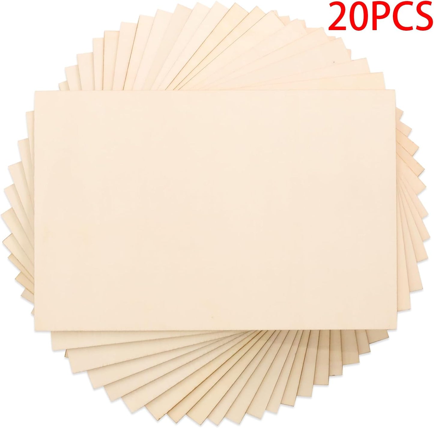 20 Hojas Madera Contrachapada para Artes 5.9x3.9pulg
