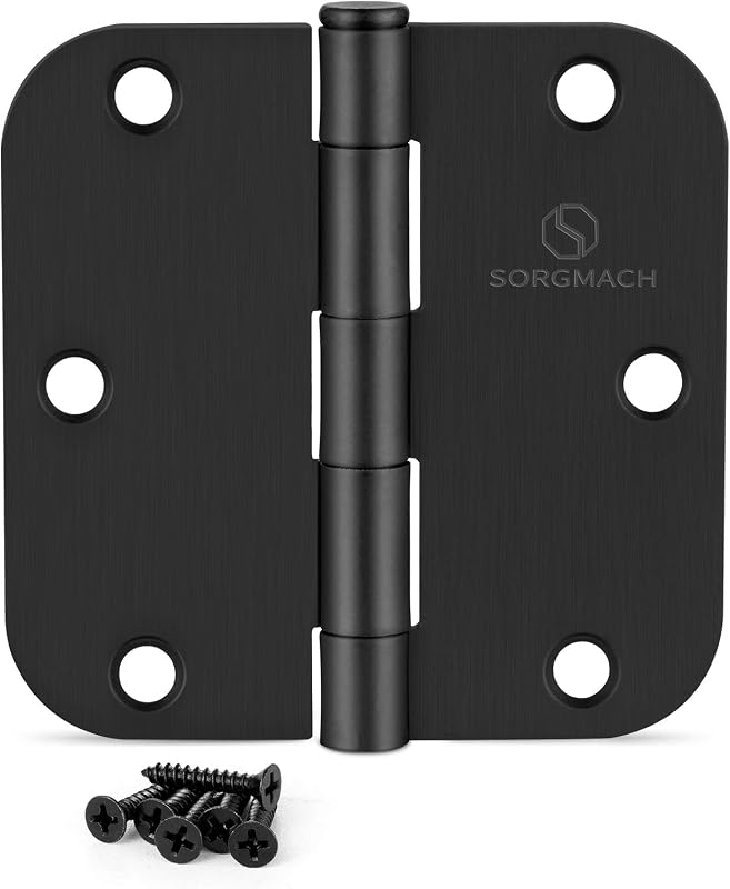 24 Bisagras Puerta 3.5" Negro Mate Hierro