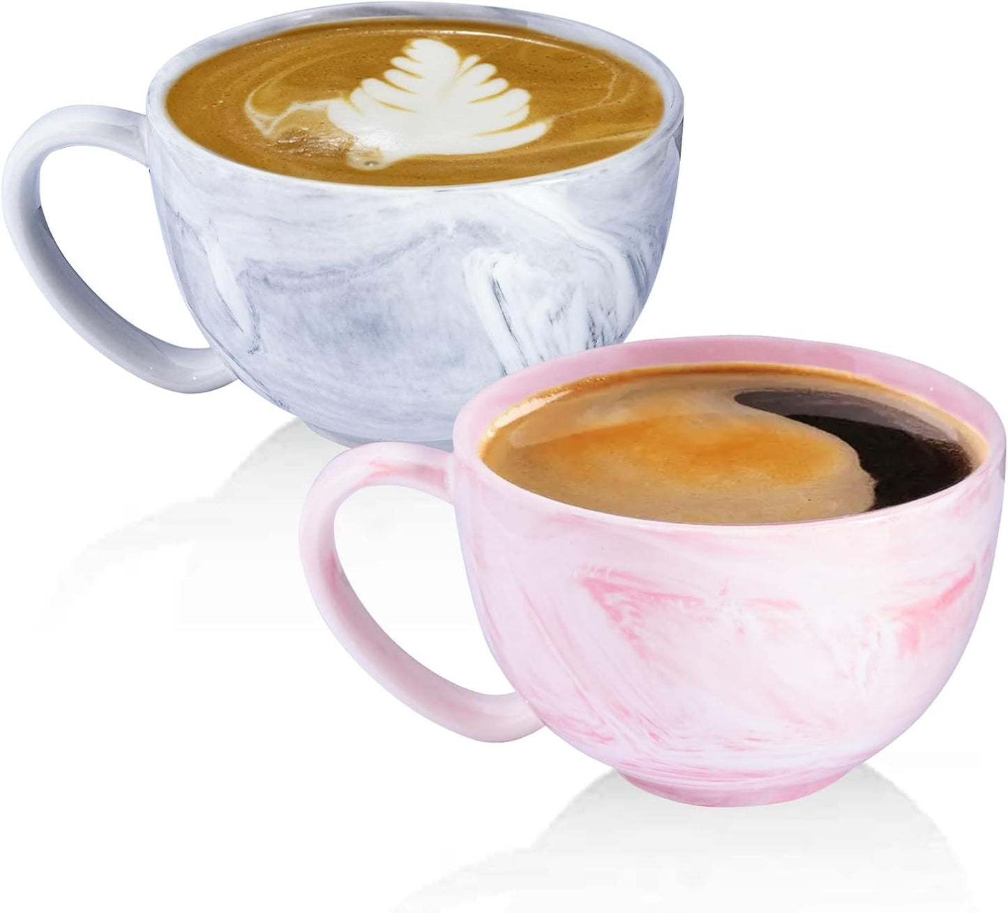 Set 2 Tazas Café Mr and Mrs 20oz Cerámica Mármol